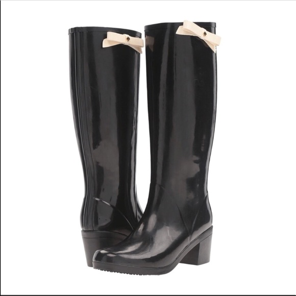kate spade black rain boots